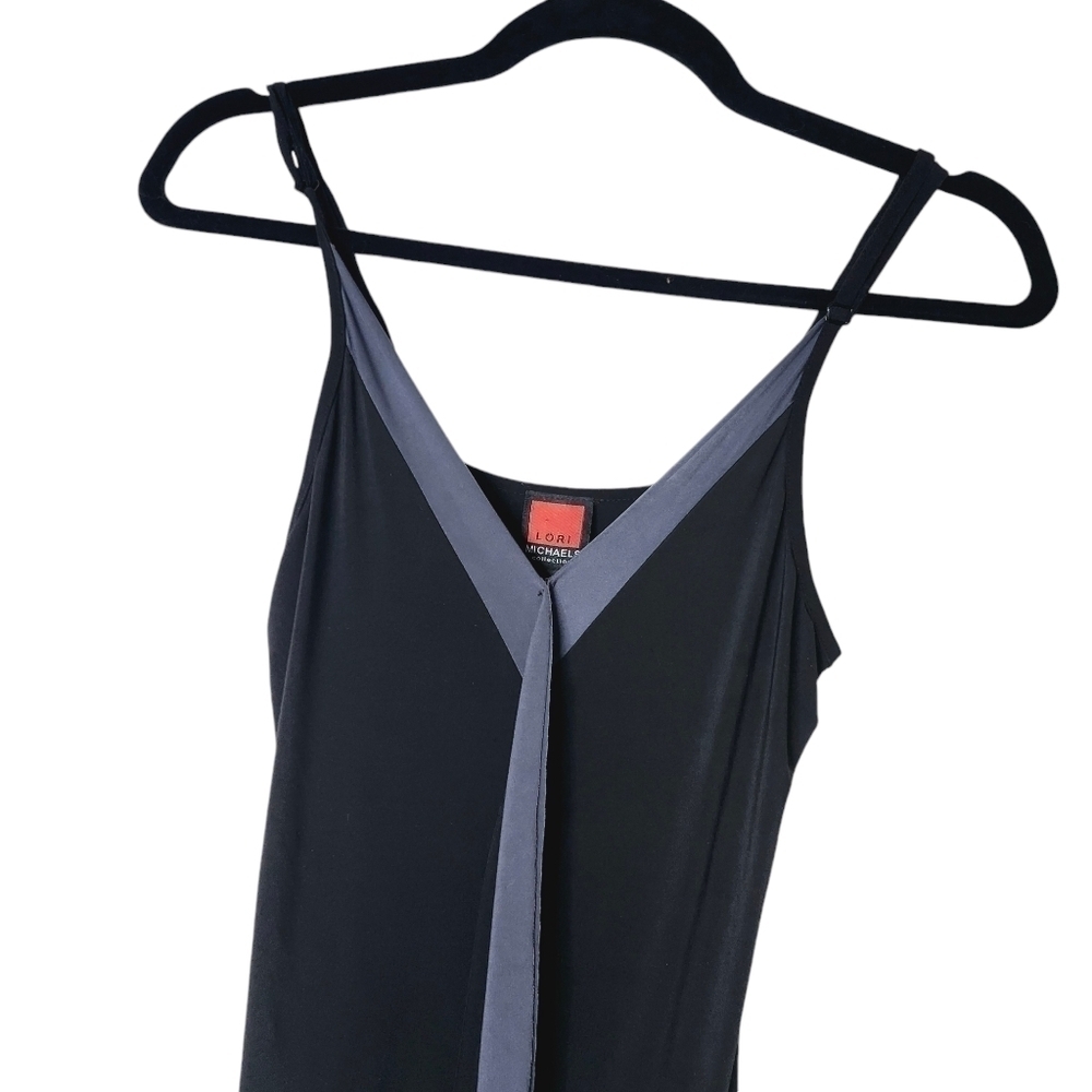 LORI MICHAELS BLACK & GREY MINI DRESS SIZE SMALL
